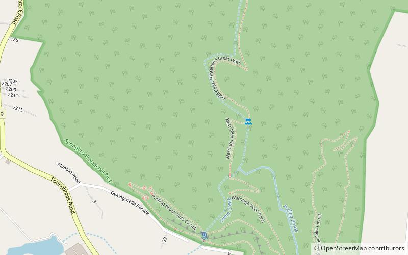 Purling Brook Falls location map