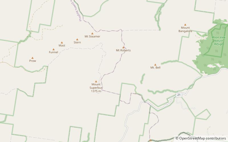 mount superbus park narodowy border ranges location map