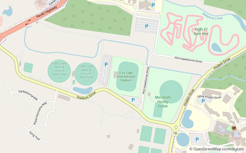 Coffs Harbour International Stadium location map