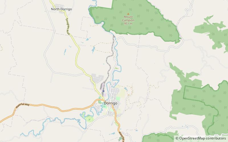 Dangar Falls location map