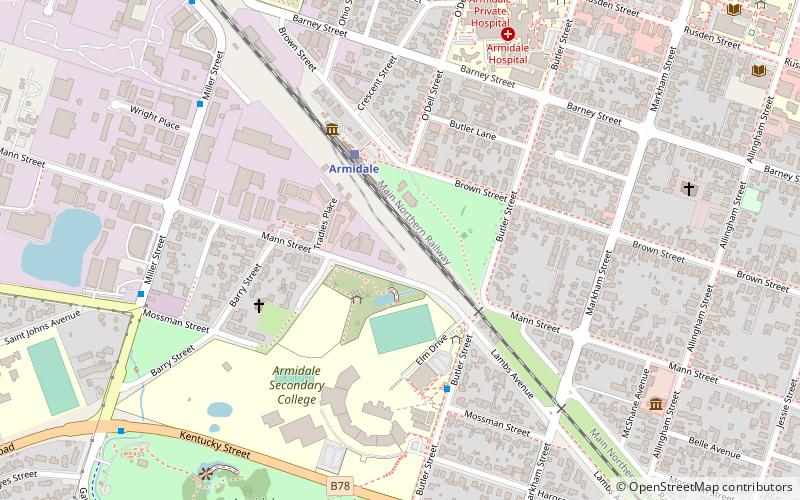 Armidale railway station turntable location map