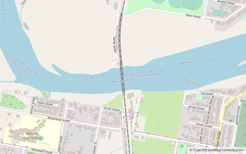 Macleay River railway bridge location map