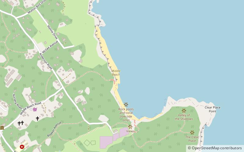 middle beach wyspa lord howe location map