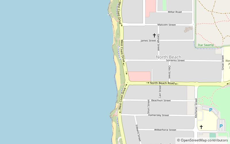 north beach perth location map