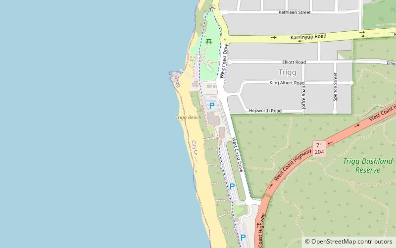trigg beach perth location map