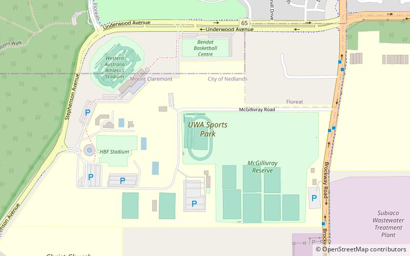 uwa sports park perth location map