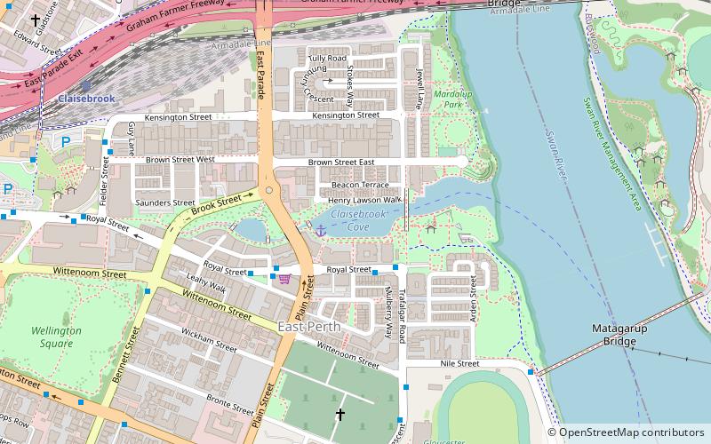 claisebrook cove perth location map