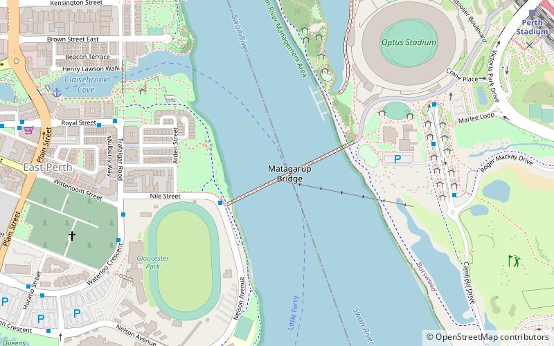 Swan River Pedestrian Bridge location map