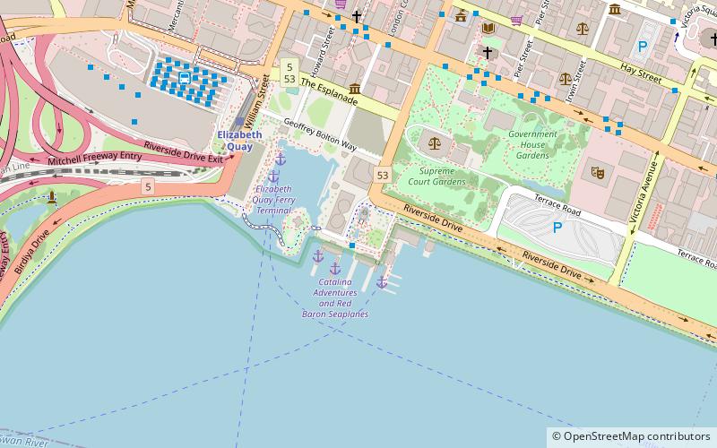 Perth waterfront development proposals location map