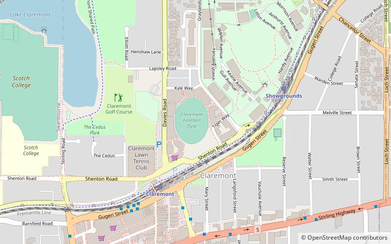 Claremont Oval location map