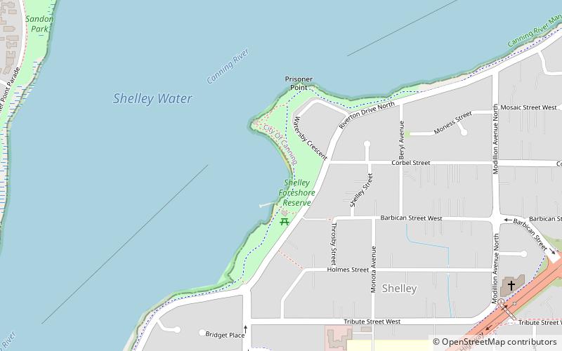 shelley foreshore reserve perth location map