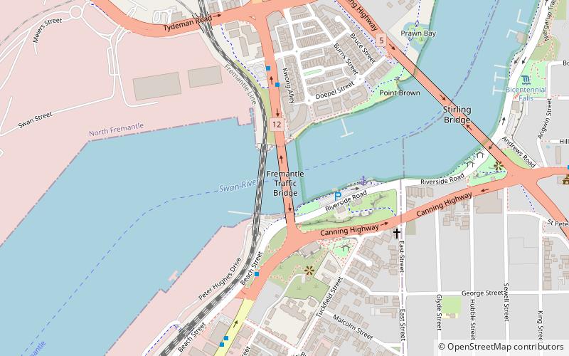 Fremantle Traffic Bridge location map