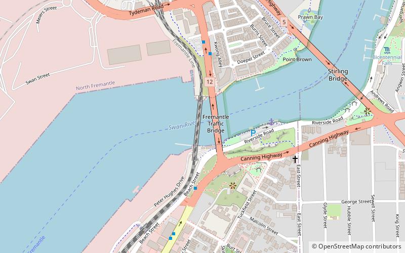 Fremantle Railway Bridge location map