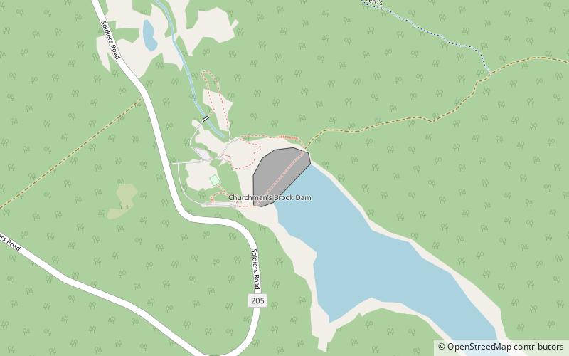 Churchman Brook Dam location map