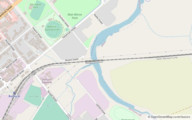 Macquarie River railway bridge location map