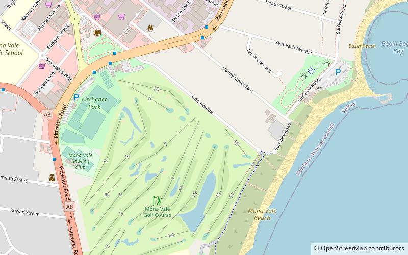 Mona Vale Golf Club location map