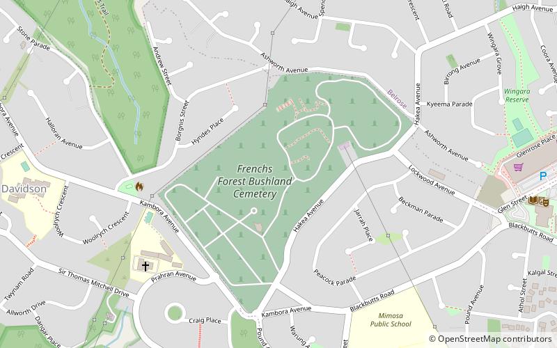 frenchs forest bushland cemetery sydney location map