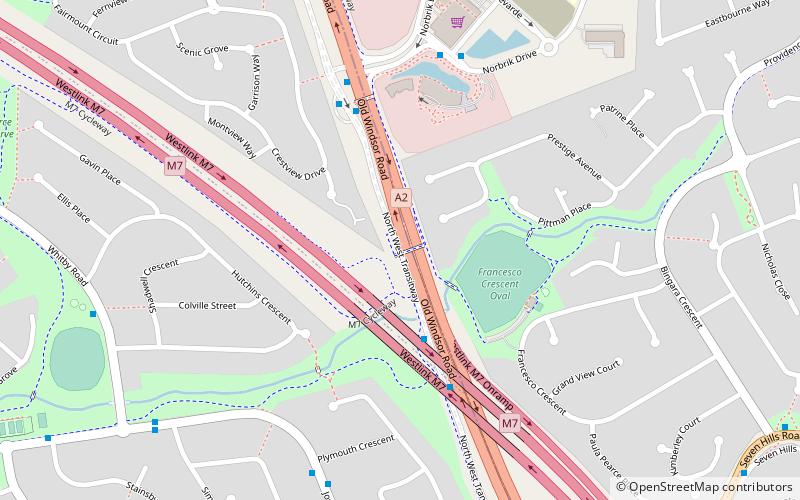 m2 cycleway sydney location map