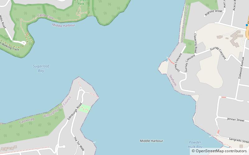 middle harbour creek sidney location map