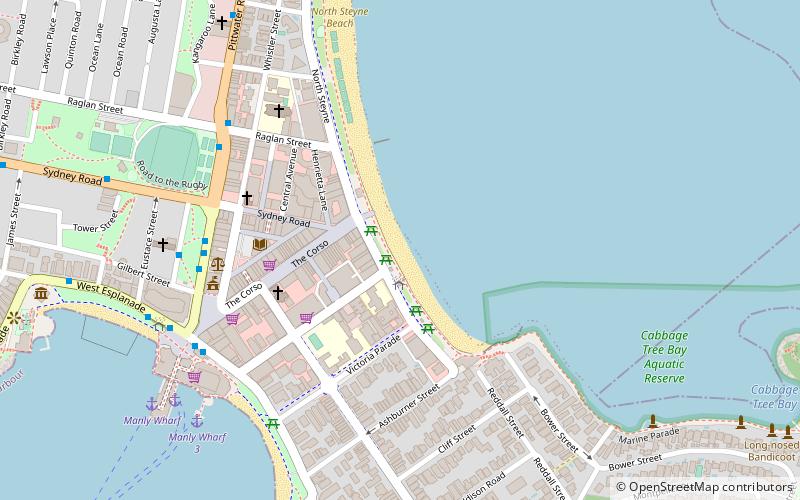 south steyne beach sydney location map