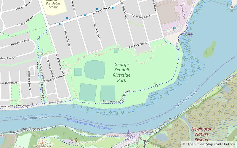 George Kendall Riverside Park location map
