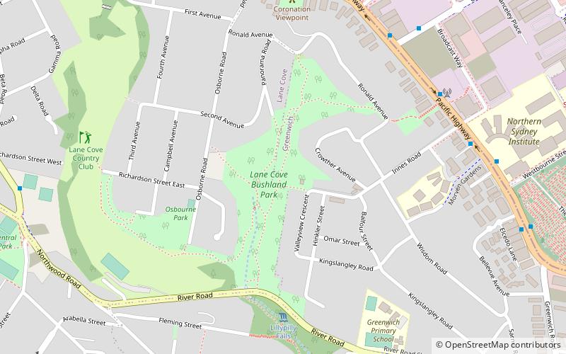 Lane Cove Bushland Park location map