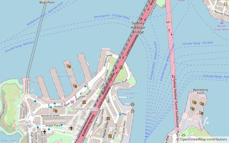 Dawes Point Battery location map