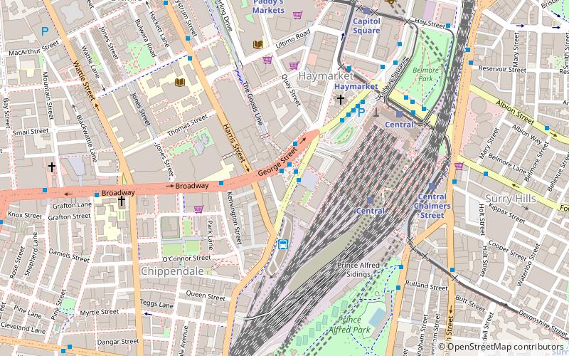 railway square road overbridge sidney location map