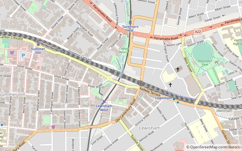 Long Cove Creek railway viaducts location map