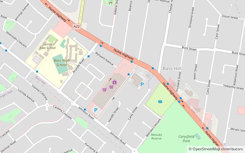 Bass Hill Plaza location map