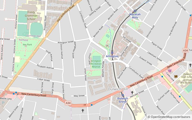 arlington oval sidney location map