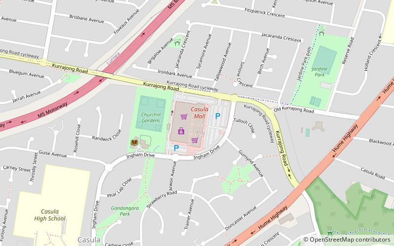 casula mall sidney location map