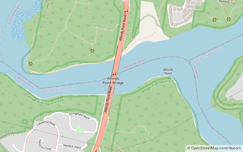 Alfords Point Bridge location map