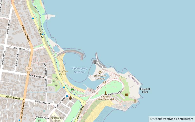 Wollongong Breakwater Lighthouse location map