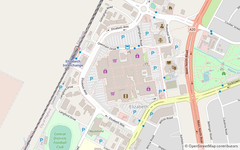 elizabeth city centre location map