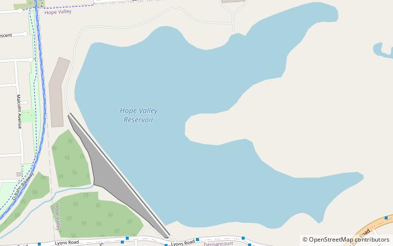 Hope Valley Reservoir location map