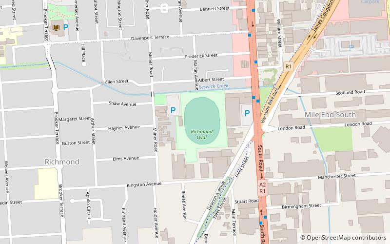 Richmond Oval location map