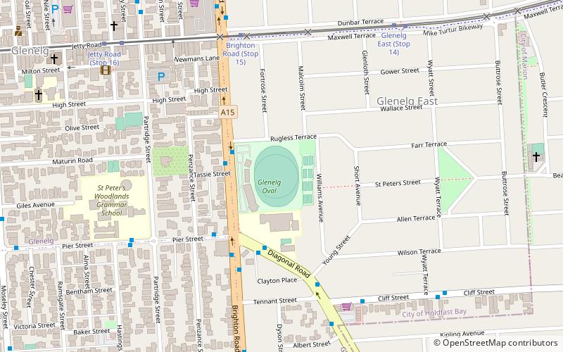 Glenelg Oval location map