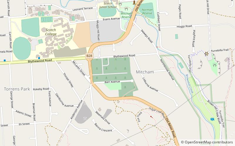 mitcham cemetery adelaida location map