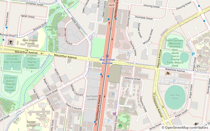 Northbourne Avenue location map