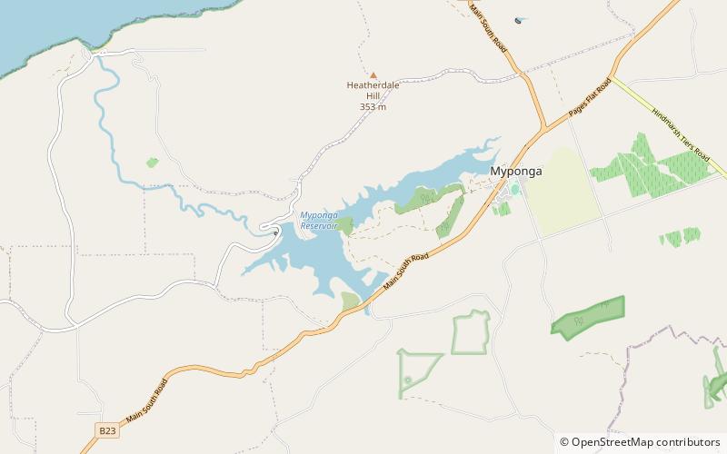 Myponga Reservoir location map