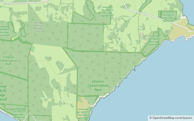 Lesueur Conservation Park location map