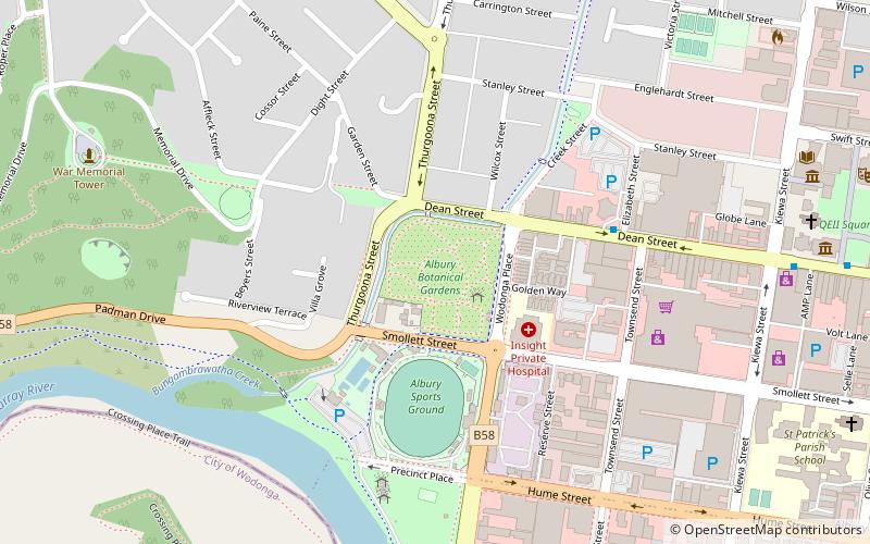 Albury Botanic Gardens location map