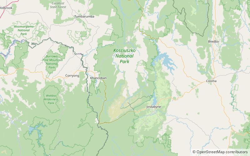 valentine falls kosciuszko nationalpark location map