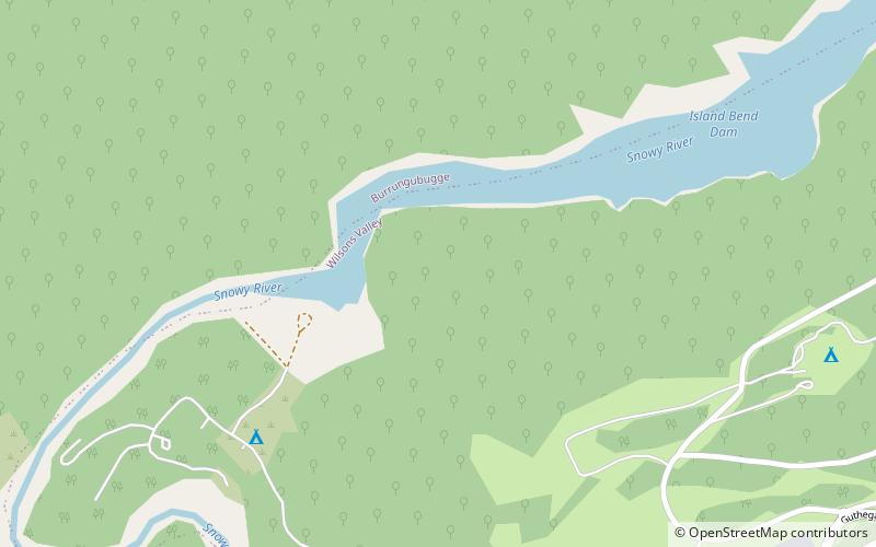 island bend dam kosciuszko nationalpark location map