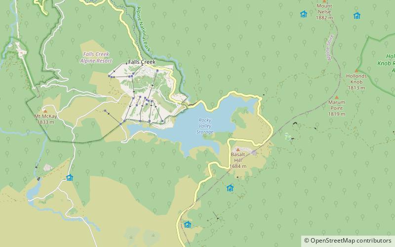 rocky valley dam falls creek location map