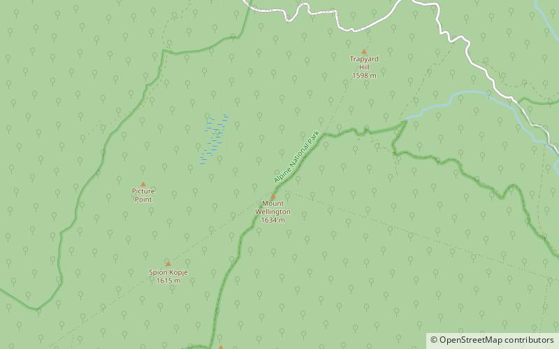 mount wellington park narodowy alpine location map