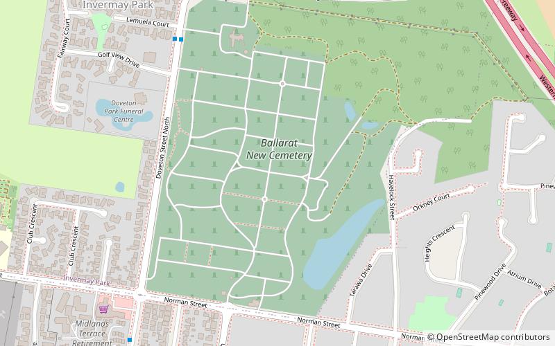 ballaarat new cemetery ballarat location map