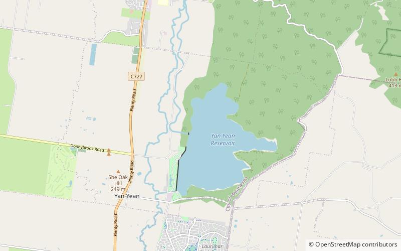 Yan Yean Reservoir location map