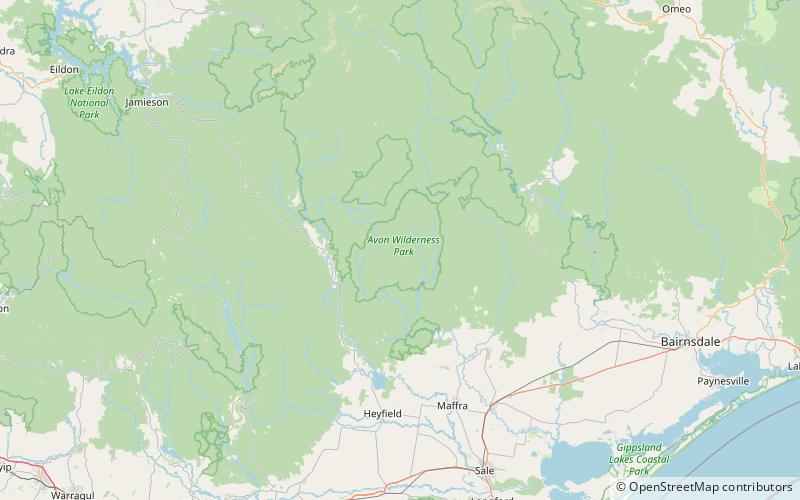 avon wilderness park park narodowy alpine location map